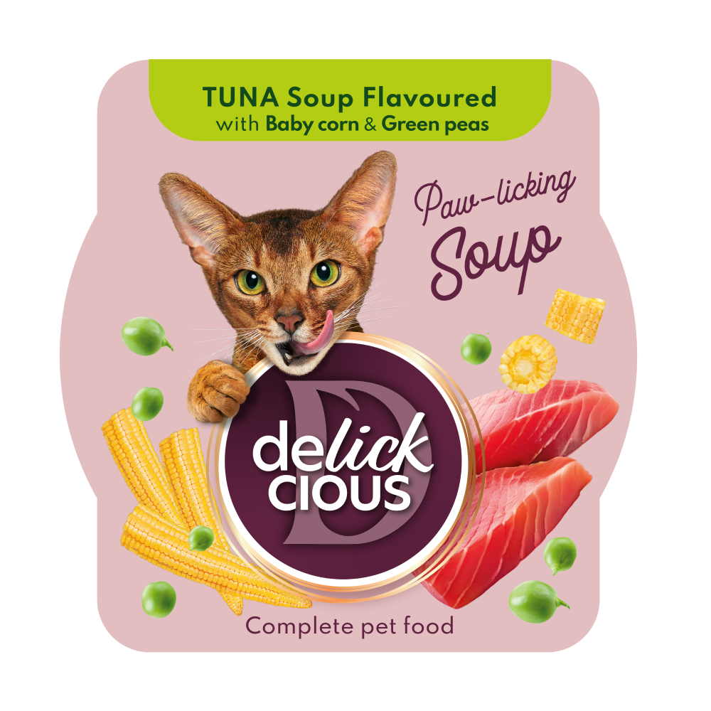 DELICKCIOUS Supa pisici Ton cu porumb dulce si mazare x80g [1]