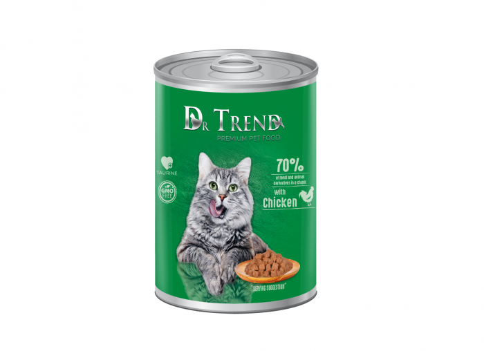 Dr.TREND Conserva pentru pisici adulte, Pui in sos, 400g [1]