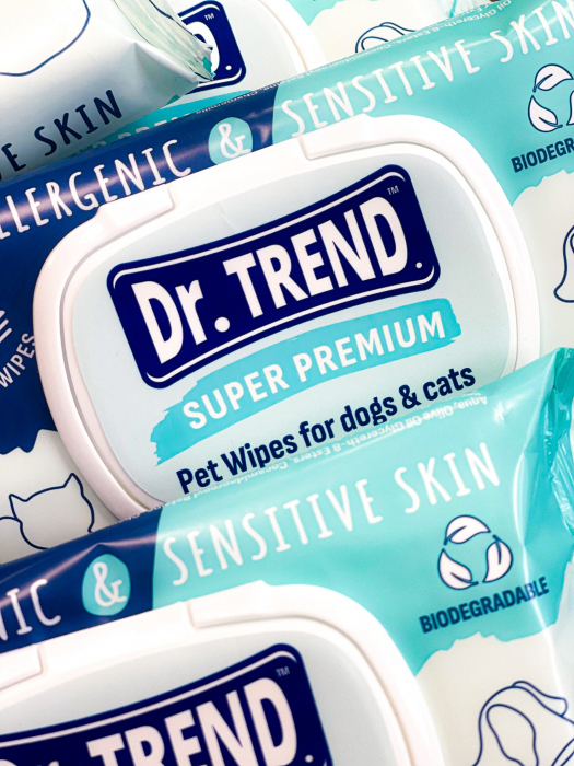 Dr.TREND Servetele umede biodegradabile pentru caini si pisici, 48 bucati [3]