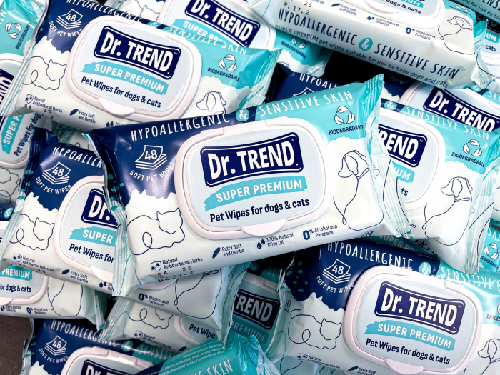 Dr.TREND Servetele umede biodegradabile pentru caini si pisici, 48 bucati [2]