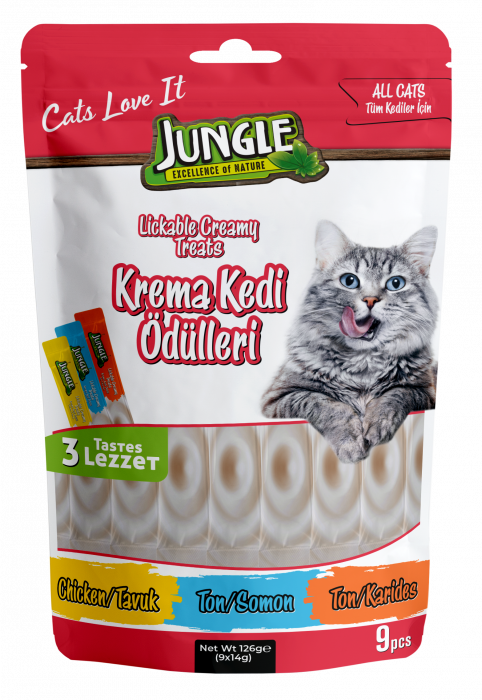 JUNGLE Recompense pisici crema, MIX (9x14g) [1]