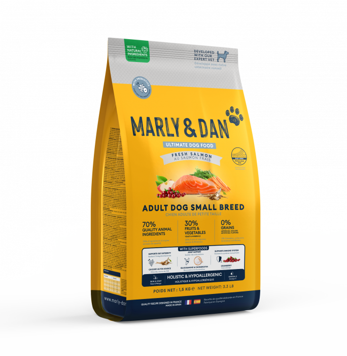 MARLY&DAN HRANA USCATA PENTRU CAINI ADULTI DE TALIE MICA 1.5kg [1]