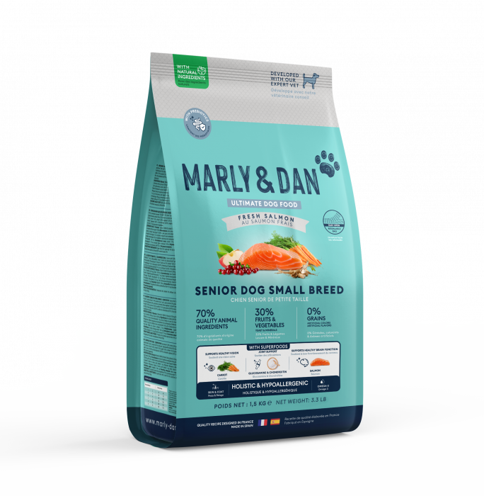 MARLY&DAN HRANA USCATA PENTRU CAINI SENIORI DE TALIE MICA 1.5kg [1]