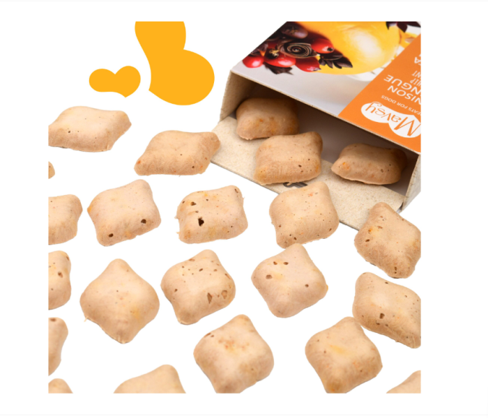 MAVSY Recompense caini FREEZE DRIED Meringue de Cerb cu macese si dovleac 50g [3]