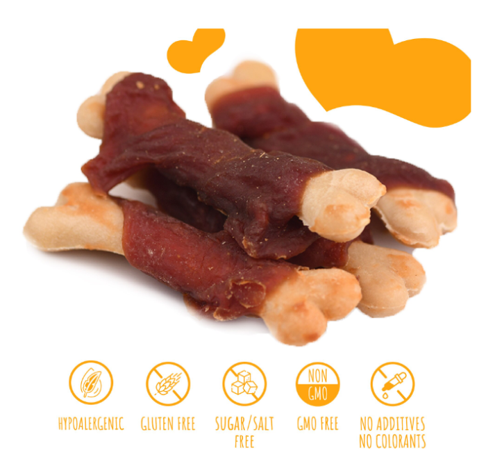 MAVSY Recompense caini Jerky Calcium Bone de Rata 100g [2]