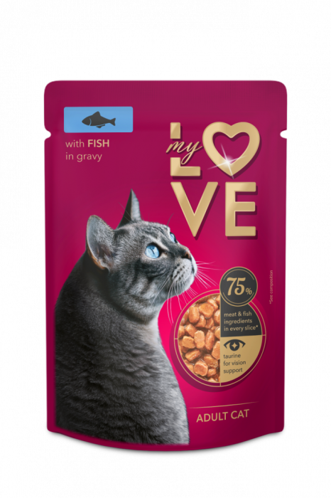 MY LOVE Plic pisici Peste in sos, Set 24x85g [1]