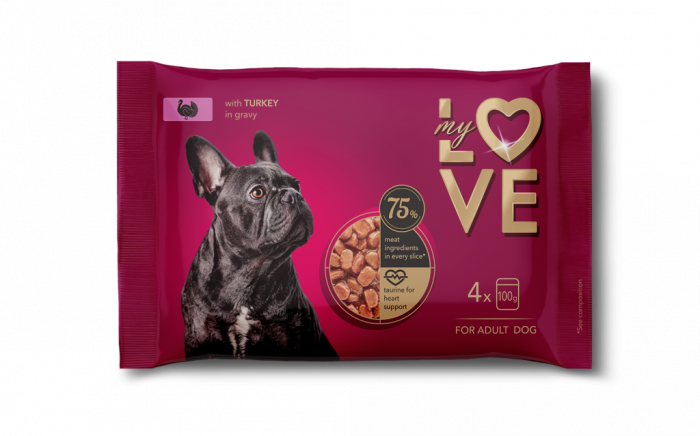 MY LOVE SET Plic caini Curcan in sos (4x100g) [1]