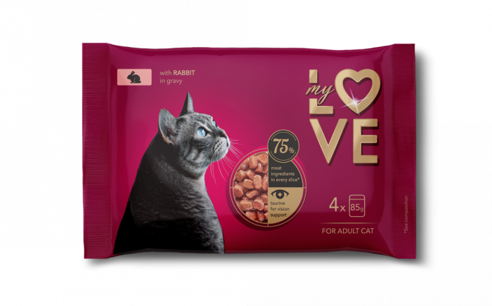 MY LOVE SET Plic pisici Iepure in sos (4x85g) [1]