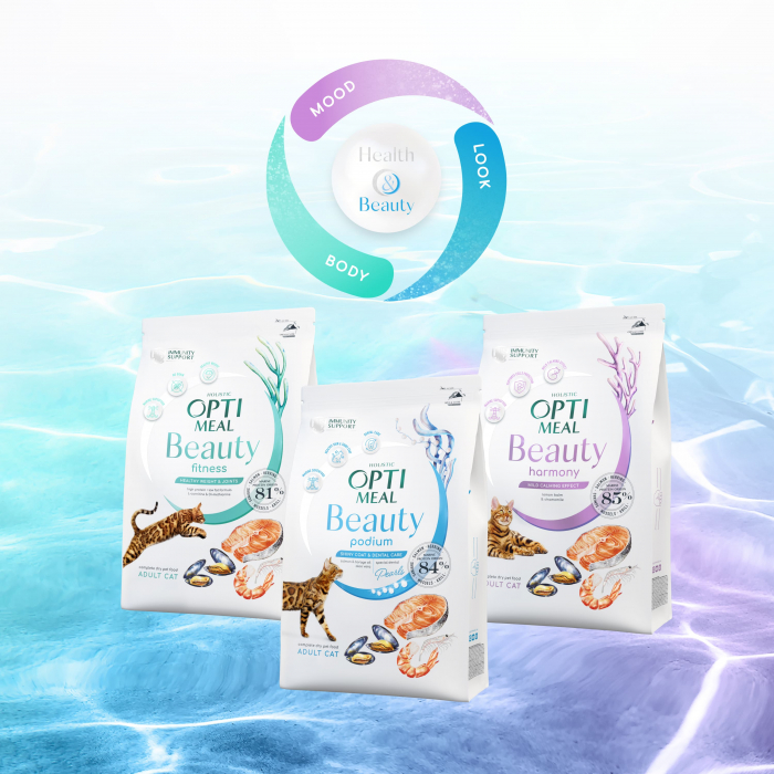 OPTIMEAL Beauty Fitness, Hrana uscata fara cereale pentru pisici sterilizate, Fructe de mare, 4kg [4]
