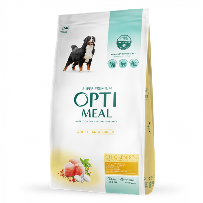 OPTIMEAL Hrana uscata caini adulti, Talie mare, Pui, 12kg [1]