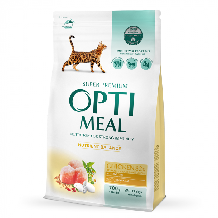 OPTIMEAL Hrana uscata pisici adulte, Gaina, 700g [1]
