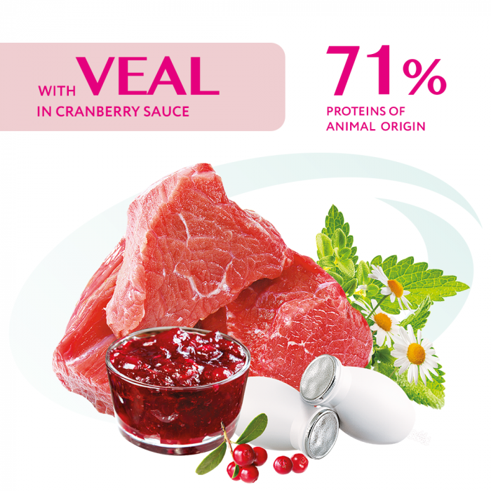 OPTIMEAL Plic hrana umeda pisici adulte, Vita in sos de merisoare, Set 12x85g [4]