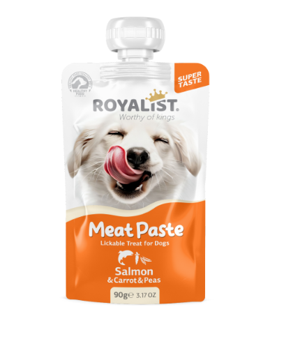 ROYALIST Recompense caini, Meat Paste Somon, morcov si mazare. Set 4x90g [1]