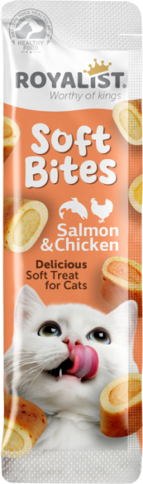 ROYALIST Recompense pisici Soft Bites Somon si pui. Set 12x10g [1]