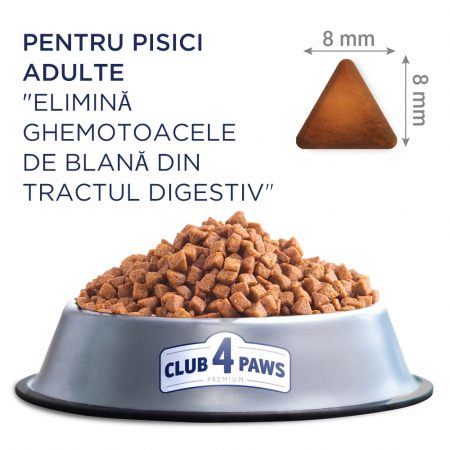 CLUB4PAWS Hairball Control Hrana uscata pisici, Eliminarea ghemotoacelor, Gaina 300g [1]