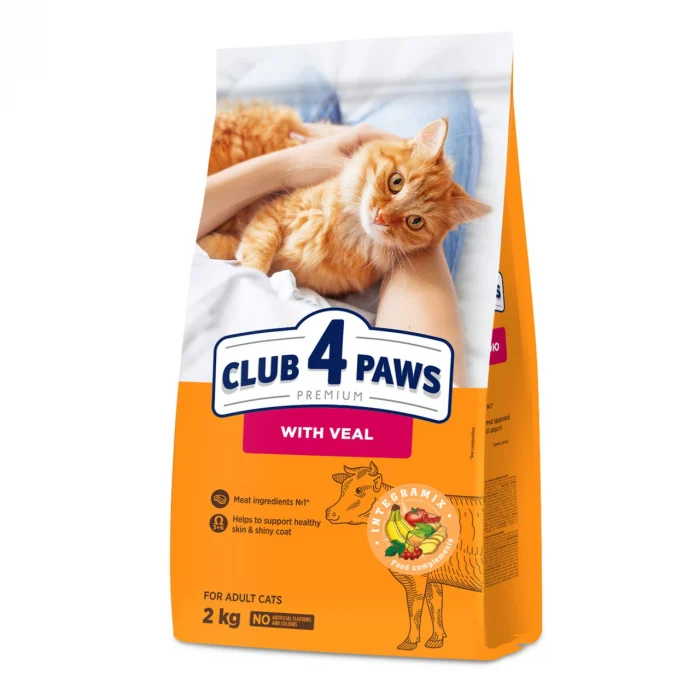 Pisici - CLUB4PAWS Hrana uscata pisici adulte, Vita, 2kg