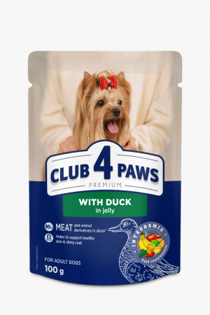 Hrana umeda - CLUB4PAWS Plic hrana umeda caini adulti, Rata in jeleu, Set 24x100g