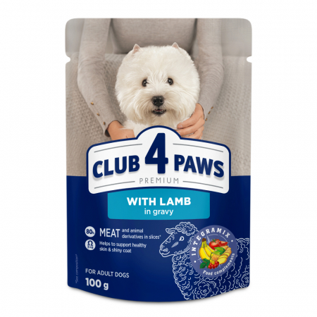 Hrana umeda - CLUB4PAWS Plic hrana umeda caini adulti, Talie mica, Miel in sos, Set 24x100g