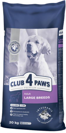 CLUB 4 PAWS Hrana uscata caini adulti, Talie mare, Pui, 20kg [0]