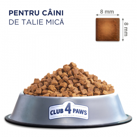 CLUB4PAWS Hrana uscata caini adulti, Talie mica, Pui, 2kg [1]