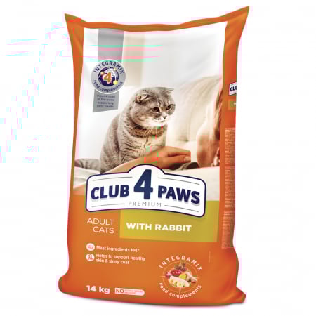 Hrana uscata - CLUB4PAWS Premium Hrana uscata completa pentru pisici adulte, Iepure, 14kg