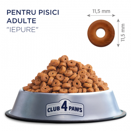 CLUB4PAWS Premium Hrana uscata completa pentru pisici adulte, Iepure, 2kg [1]
