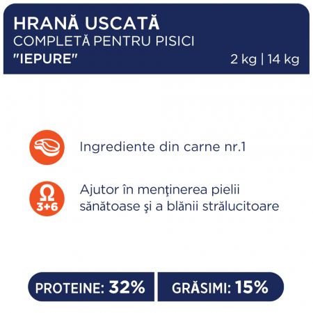 CLUB4PAWS Premium Hrana uscata completa pentru pisici adulte, Iepure, 2kg [4]