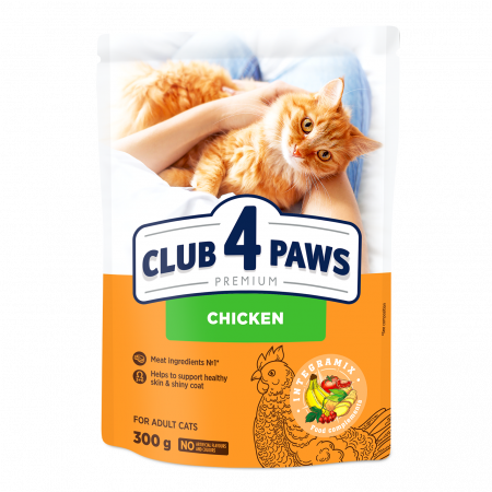 Hrana uscata - CLUB4PAWS Premium Hrana uscata pisici adulte, Pui, 300g