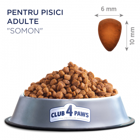 CLUB4PAWS Premium Hrana uscata pisici adulte, Somon, 300g [1]