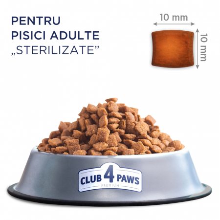 CLUB4PAWS Premium Hrana uscata pisici sterilizate, Pui, 300g [1]