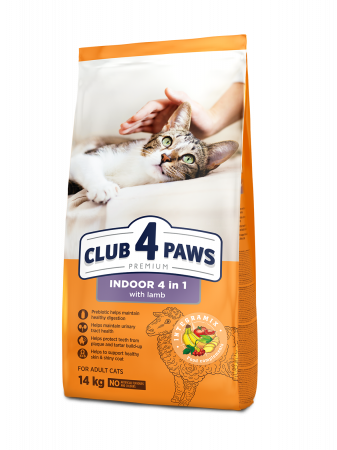 Hrana uscata - CLUB4PAWS Premium Indoor 4 in 1 Hrana uscata pisici, Miel, 14kg