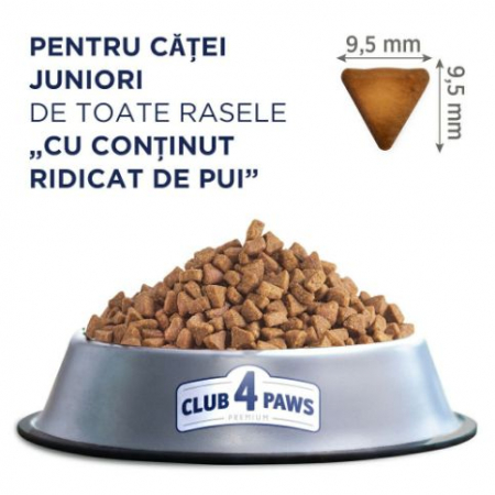 CLUB 4 PAWS Puppies, Hrana uscata catei juniori, Toate rasele, Pui, 20kg [1]