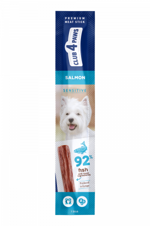 Caini - CLUB4PAWS Premium Recompense pentru caini, Stick cu somon, 12g