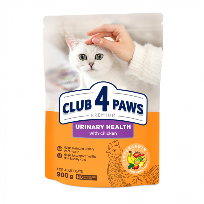 CLUB4PAWS Premium Urinary Health, Hrana uscata pisici adulte, Mentinerea sanatatii tractului urinar, 900g [0]