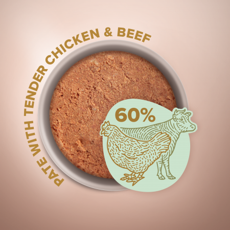 CLUB 4 PAWS Selection, Pate hrana umeda caini adulti, Pui si vita, 400g [1]