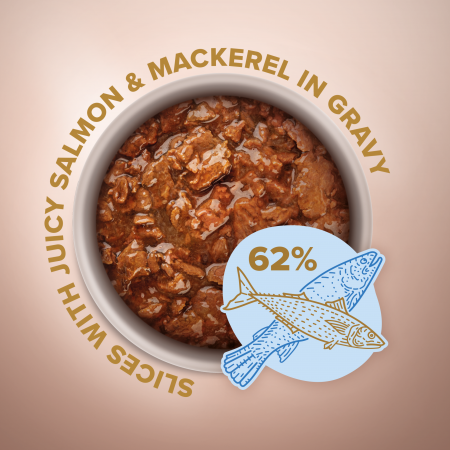 CLUB 4 PAWS Selection, Plic hrana umeda caini adulti, Talie mica, Bucati somon si macrou in sos, Set 12x85g [2]