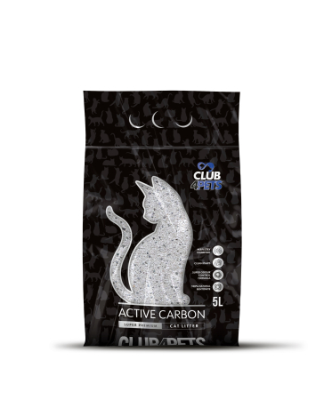 Asternut igienic - CLUB4PETS, Asternut igienic super premium pentru pisici, Active Carbon, 5L