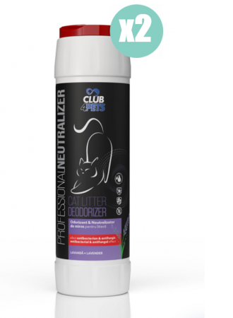 CLUB4PETS ODORIZANT & NEUTRALIZATOR DE MIROS PENTRU LITIERĂ, CU AROMĂ DE LAVANDĂ, Set 2x500g [0]