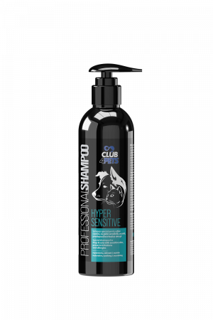 Igiena&Cosmetica - CLUB4PETS Sampon profesional HYPERSENSITIVE pentru caini si pisici, cu piele uscata, predispusa la iritatii si alergii, 250 ML