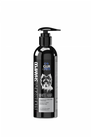 Igiena&Cosmetica - CLUB4PETS Sampon profesional WHITE HAIR pentru caini adulti cu blana alba, 250 ML