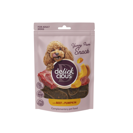 Caini - DELICKCIOUS Recompense caini AIR-DRIED Snacks - Vita si dovleac, Set 2x80g