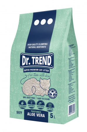 Asternut & Litiere - DR.TREND Super Premium Asternut igienic pentru pisici, Aloe, Bentonita,5L