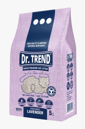 Asternut & Litiere - DR.TREND Super Premium Asternut igienic pentru pisici, Lavanda, Bentonita 5L