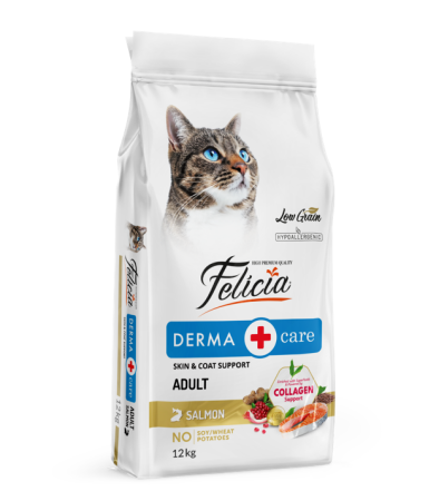 Pisici - FELICIA HRANA USCATA PISICI DERMA CARE SOMON 12kg