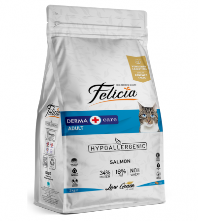 Pisici - FELICIA HRANA USCATA PISICI DERMA CARE SOMON 2kg