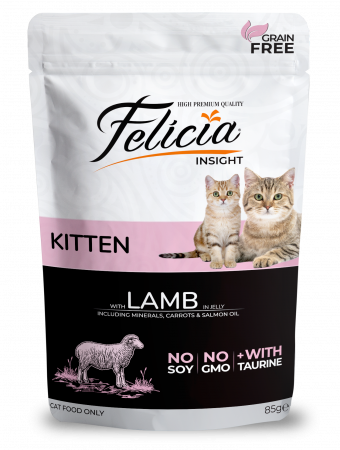Hrana umeda - FELICIA Plic hrana umeda pentru pisoi juniori, cu Miel, Set 12x85g
