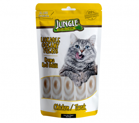 Pisici - JUNGLE Recompense pisici crema, cu Pui (5x14g)
