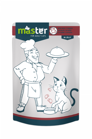 Hrana umeda - MASTER Plic hrana umeda pisici adulte, Vita in jeleu, Set 24x80g