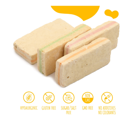 MAVSY Recompense caini FREEZE DRIED Cheesecake cu mar, merisoare si mango 50g [1]