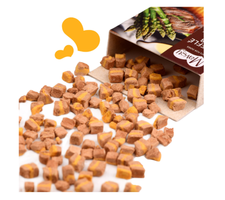 MAVSY Recompense caini FREEZE DRIED Sufleu de Miel cu sparanghel in sos olandez 50g [2]